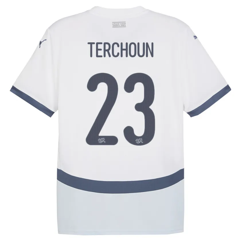 DanxenメンズスイスMeriame Terchoun#23白アウェイシャツ24-26ジャージーユニフォーム