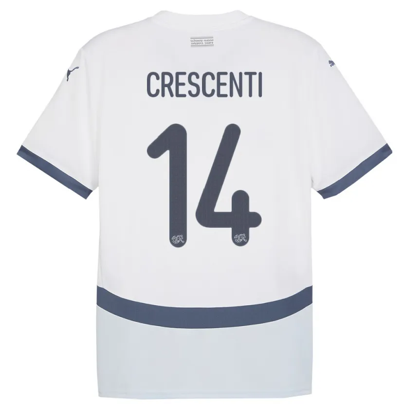 DanxenメンズスイスFederico Crescenti#14白アウェイシャツ24-26ジャージーユニフォーム