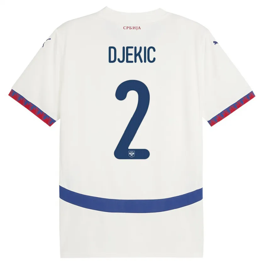 DanxenメンズセルビアDjuro Giulio Djekic#2白アウェイシャツ24-26ジャージーユニフォーム