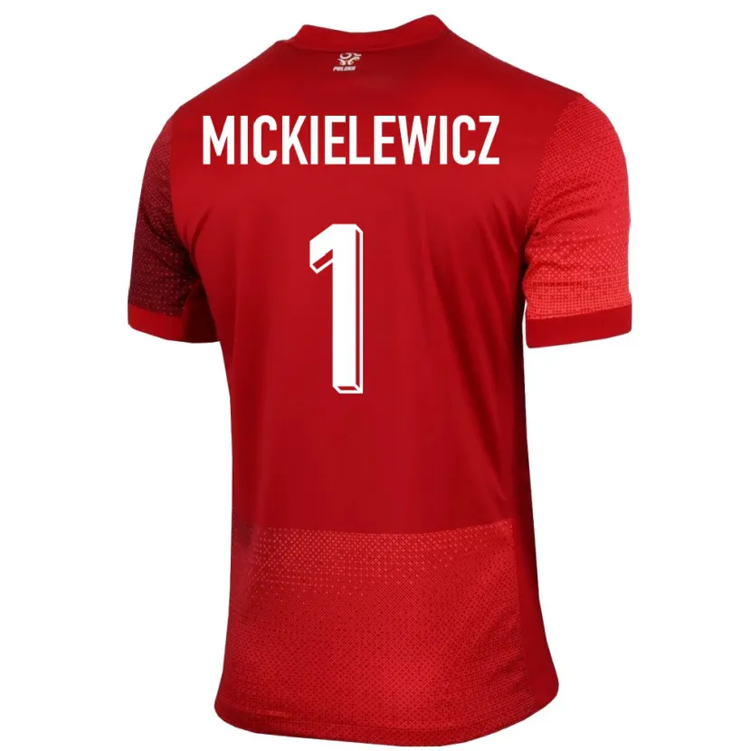 DanxenメンズポーランドAleksander Mickielewicz#1赤アウェイシャツ24-26ジャージーユニフォーム