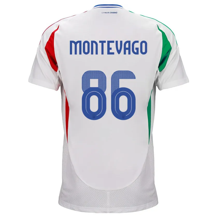 DanxenメンズイタリアDaniele Montevago#86白アウェイシャツ24-26ジャージーユニフォーム