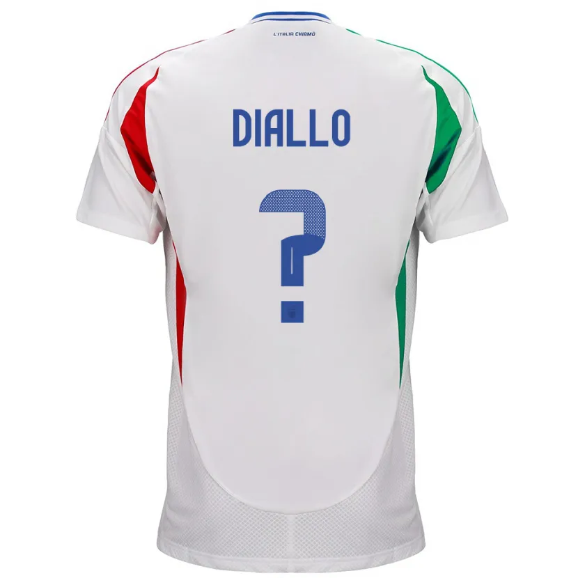 DanxenメンズイタリアDjibril Diallo#0白アウェイシャツ24-26ジャージーユニフォーム