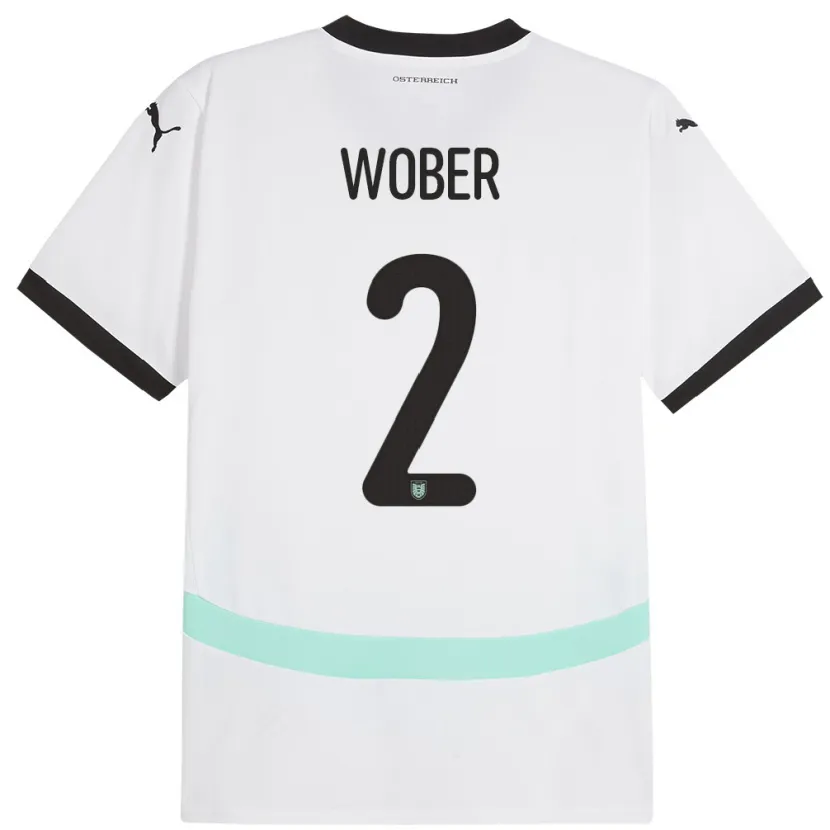 DanxenメンズオーストリアMaximilian Wöber#2白アウェイシャツ24-26ジャージーユニフォーム