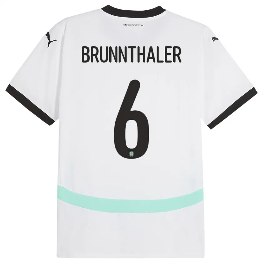 DanxenメンズオーストリアMelanie Brunnthaler#6白アウェイシャツ24-26ジャージーユニフォーム