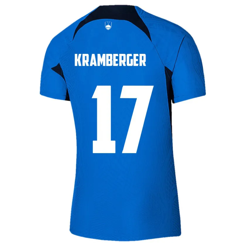 DanxenメンズスロベニアEnej Kramberger#17青アウェイシャツ24-26ジャージーユニフォーム