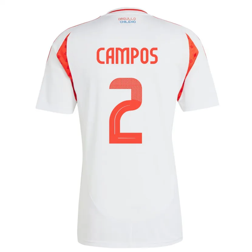 DanxenメンズチリVíctor Campos#2白アウェイシャツ24-26ジャージーユニフォーム