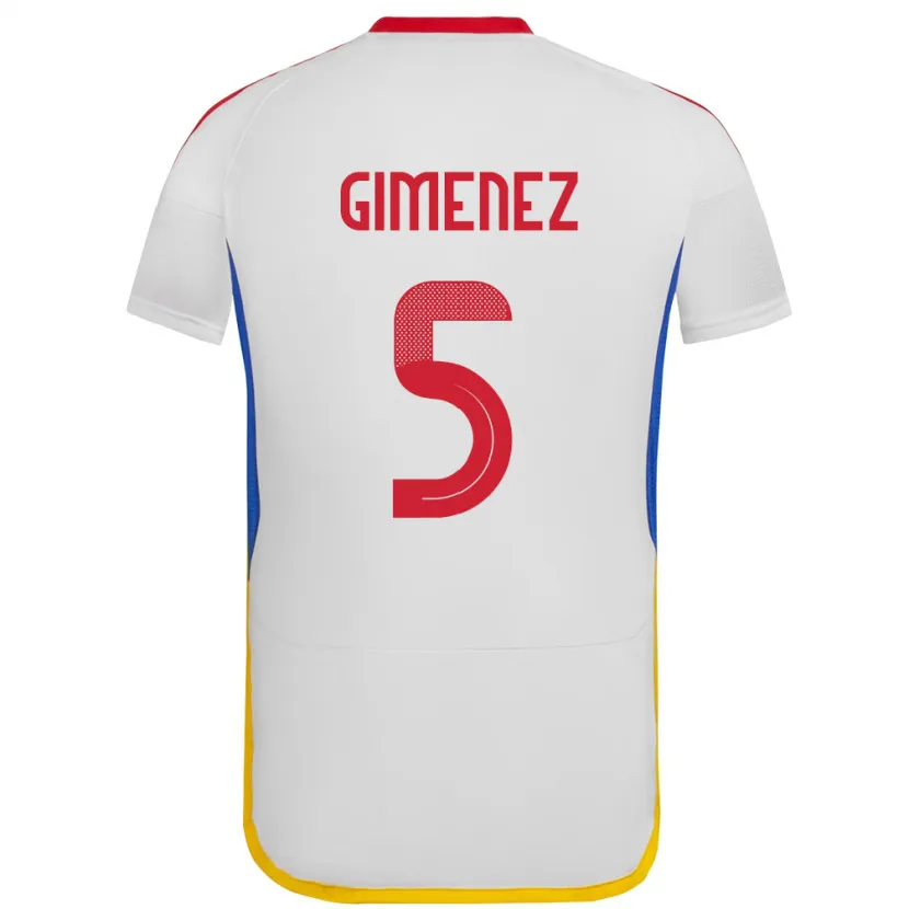 DanxenメンズベネズエラYenifer Giménez#5白アウェイシャツ24-26ジャージーユニフォーム