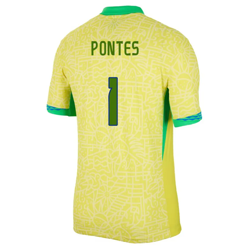 DanxenレディースブラジルMycael Pontes#1黄ホームシャツ24-26ジャージーユニフォーム