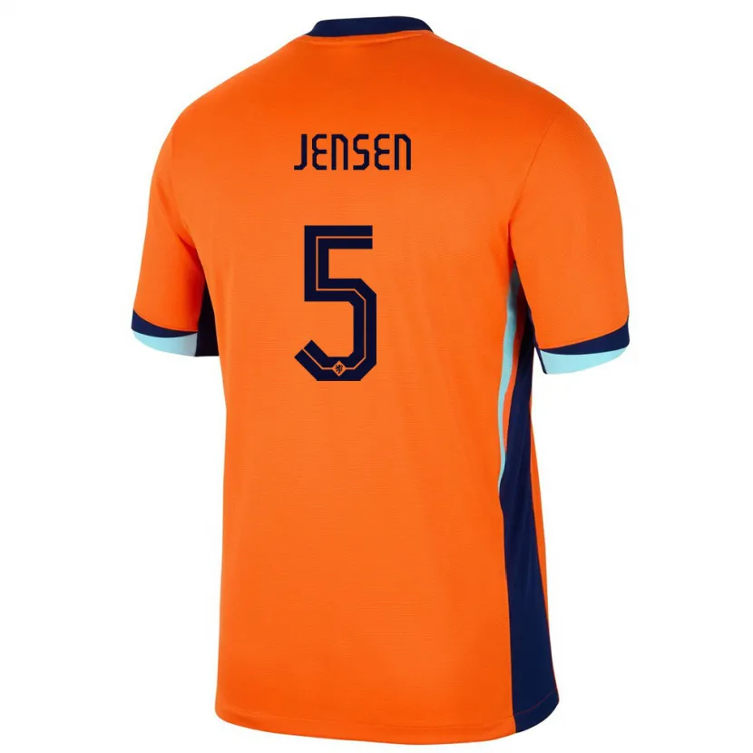 DanxenレディースオランダKoen Jensen#5オレンジホームシャツ24-26ジャージーユニフォーム