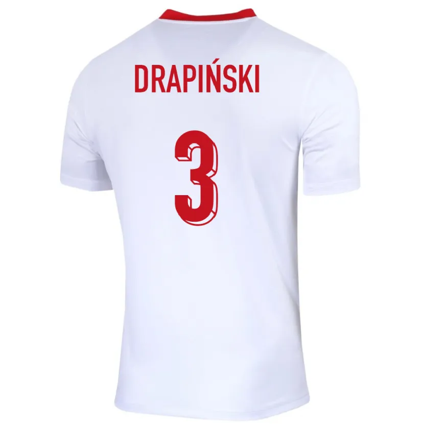 DanxenレディースポーランドIgor Drapinski#3白ホームシャツ24-26ジャージーユニフォーム