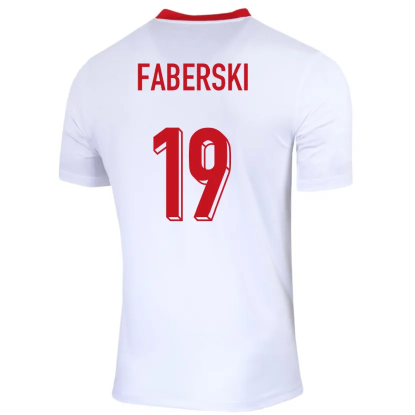 DanxenレディースポーランドJan Faberski#19白ホームシャツ24-26ジャージーユニフォーム