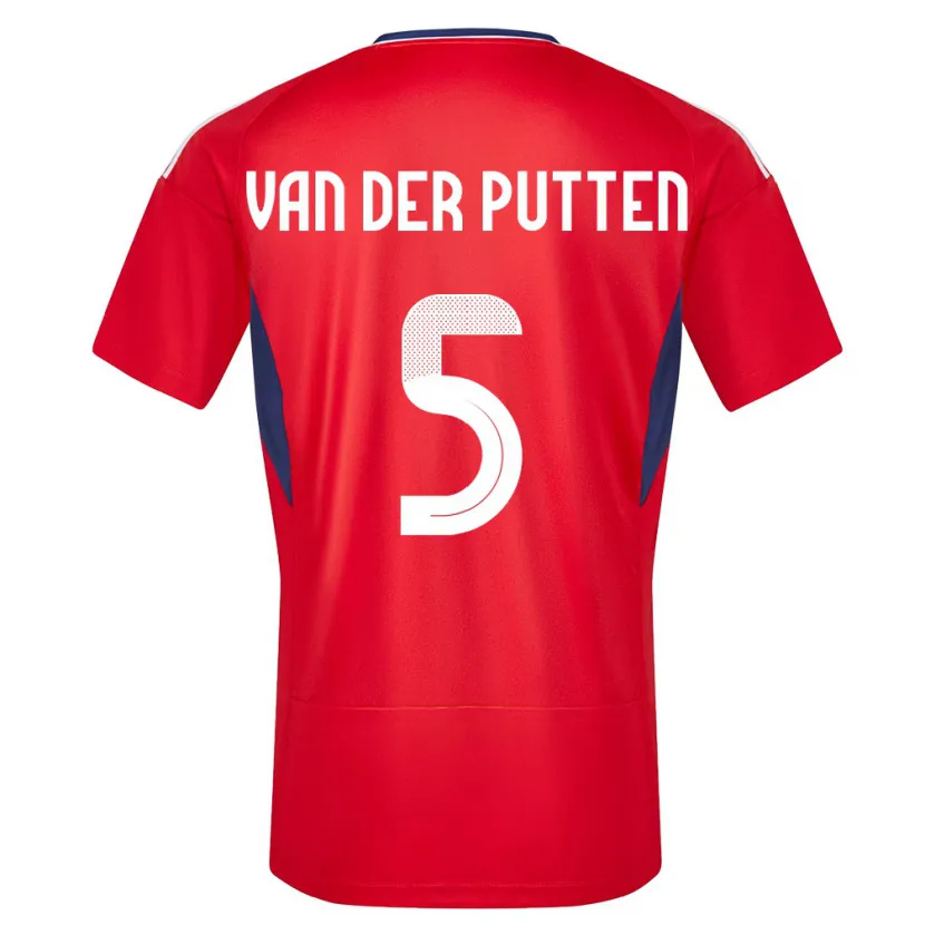 DanxenレディースコスタリカSantiago Van Der Putten#5赤ホームシャツ24-26ジャージーユニフォーム