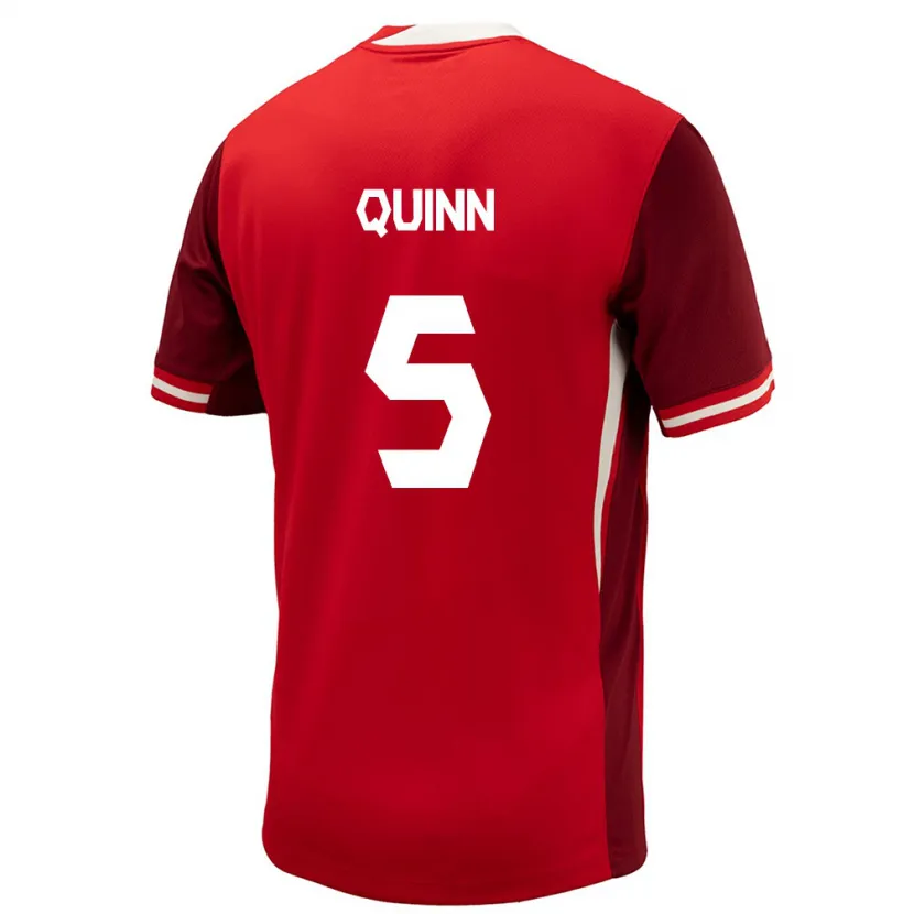 DanxenレディースカナダQuinn#5赤ホームシャツ24-26ジャージーユニフォーム