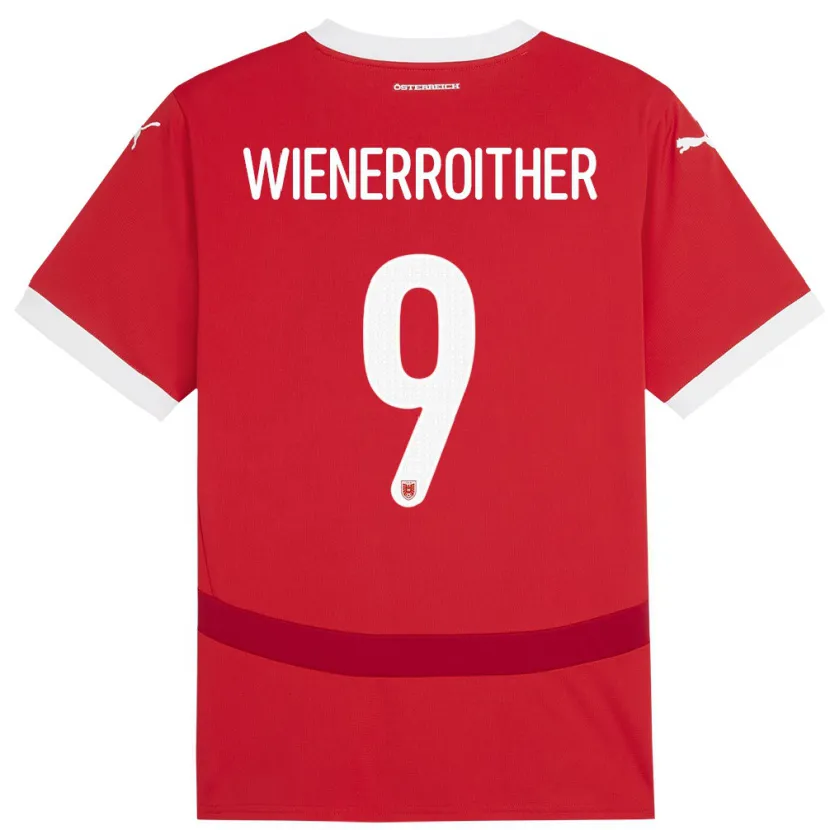 DanxenレディースオーストリアKatja Wienerroither#9赤ホームシャツ24-26ジャージーユニフォーム