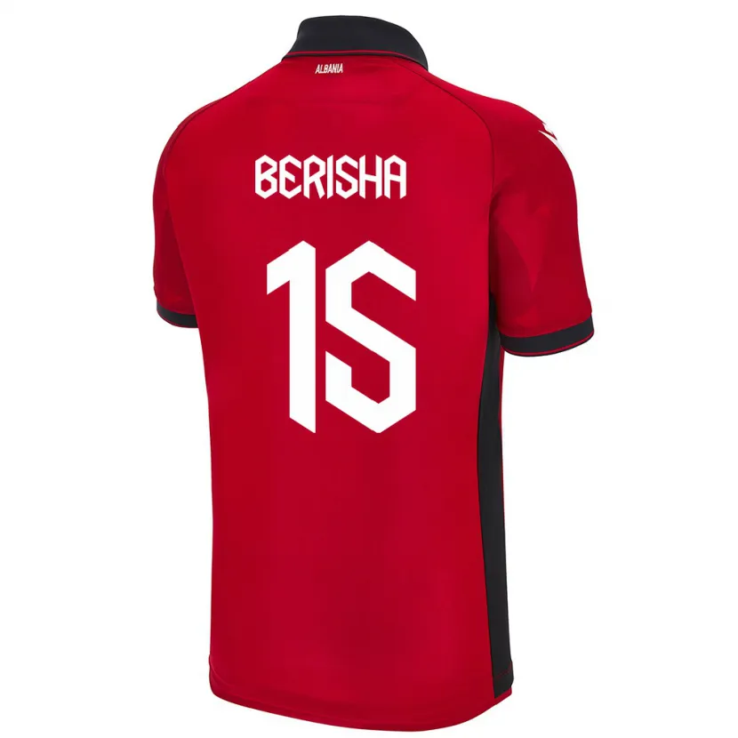 DanxenレディースアルバニアGresa Berisha#15赤ホームシャツ24-26ジャージーユニフォーム