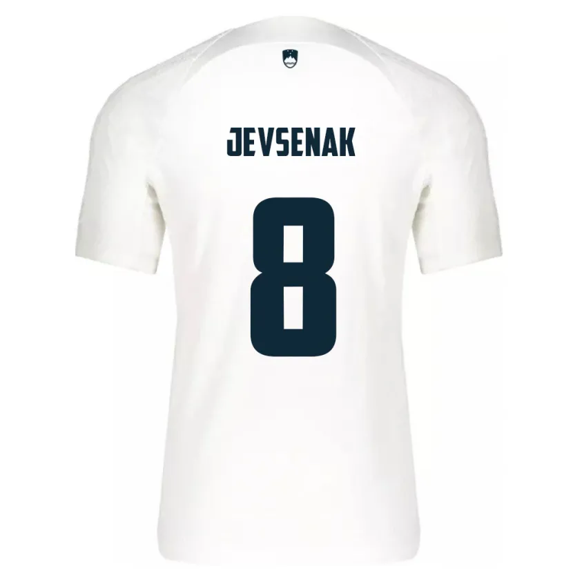 DanxenレディーススロベニアFlorjan Jevsenak#8白ホームシャツ24-26ジャージーユニフォーム