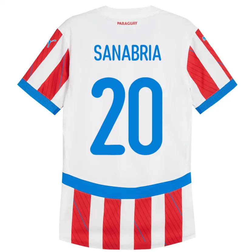 DanxenレディースパラグアイTobías Sanabria#20赤、白ホームシャツ24-26ジャージーユニフォーム