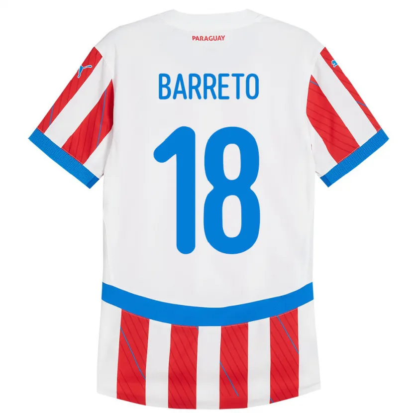 DanxenレディースパラグアイLiz Barreto#18赤、白ホームシャツ24-26ジャージーユニフォーム