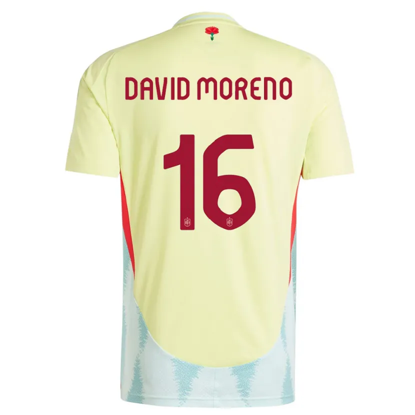 DanxenレディーススペインAntonio David Moreno#16黄アウェイシャツ24-26ジャージーユニフォーム