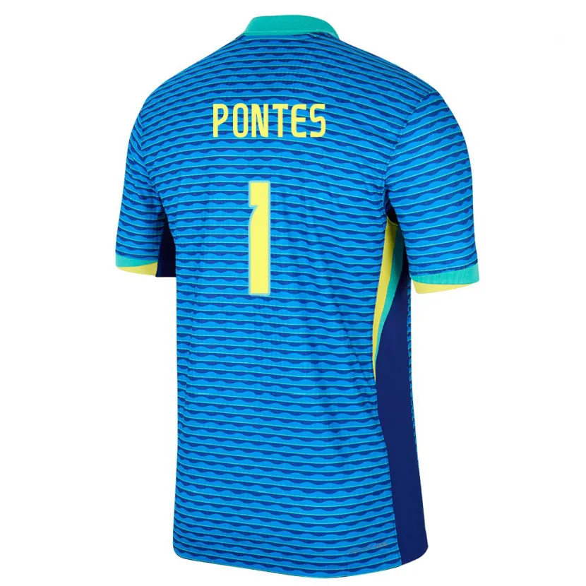 DanxenレディースブラジルMycael Pontes#1青アウェイシャツ24-26ジャージーユニフォーム