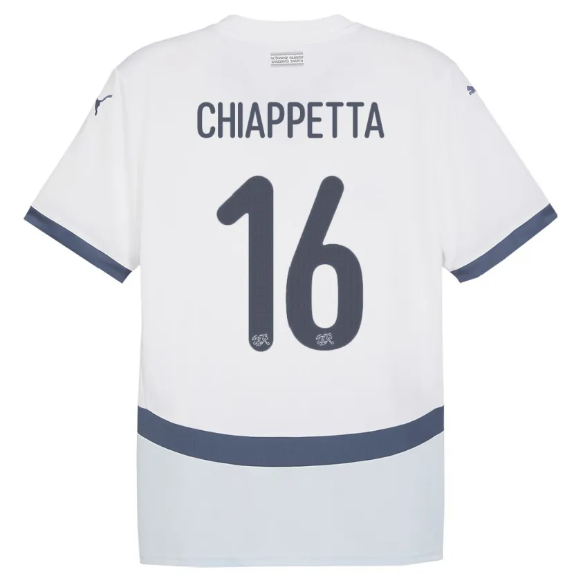 DanxenレディーススイスCarmine Chiappetta#16白アウェイシャツ24-26ジャージーユニフォーム