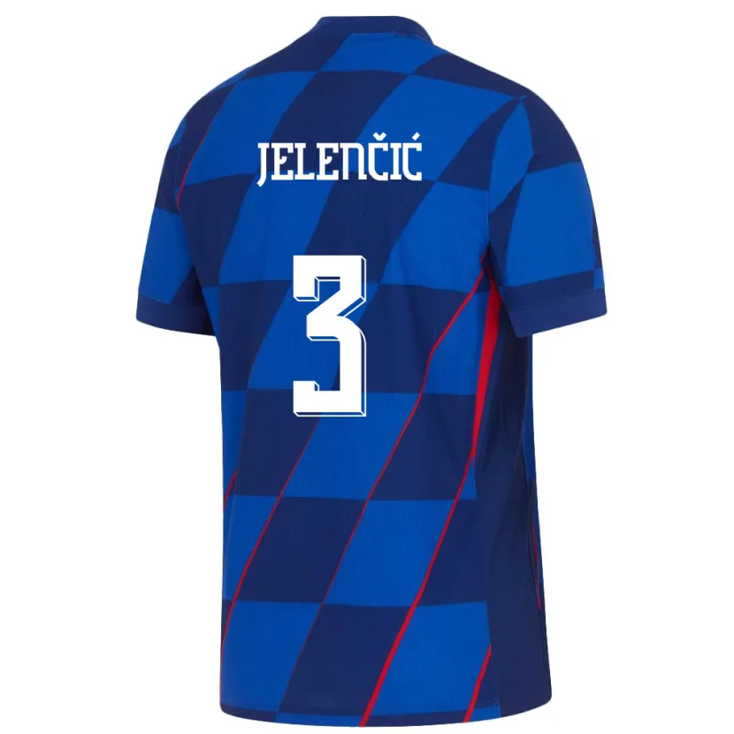 DanxenレディースクロアチアAna Jelencic#3青アウェイシャツ24-26ジャージーユニフォーム