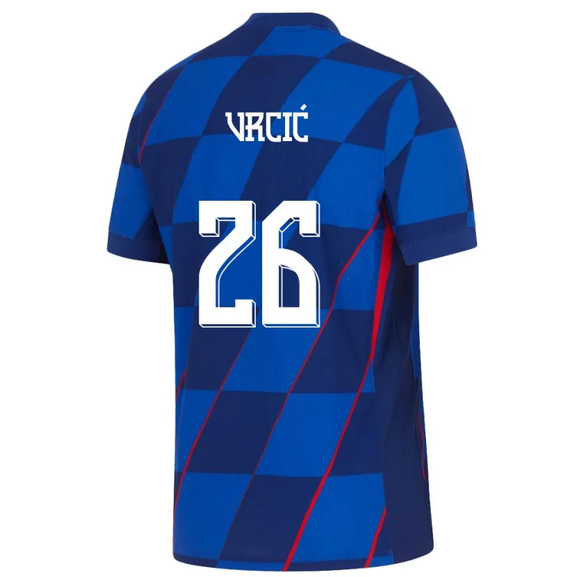 DanxenレディースクロアチアJere Vrcic#26青アウェイシャツ24-26ジャージーユニフォーム