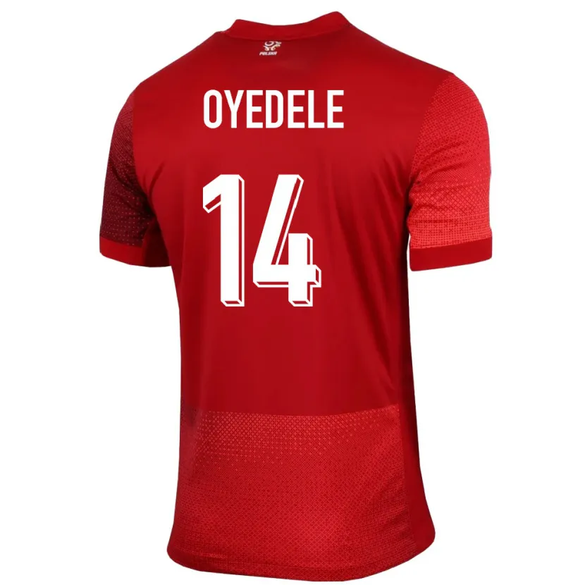 DanxenレディースポーランドMaximillian Oyedele#14赤アウェイシャツ24-26ジャージーユニフォーム