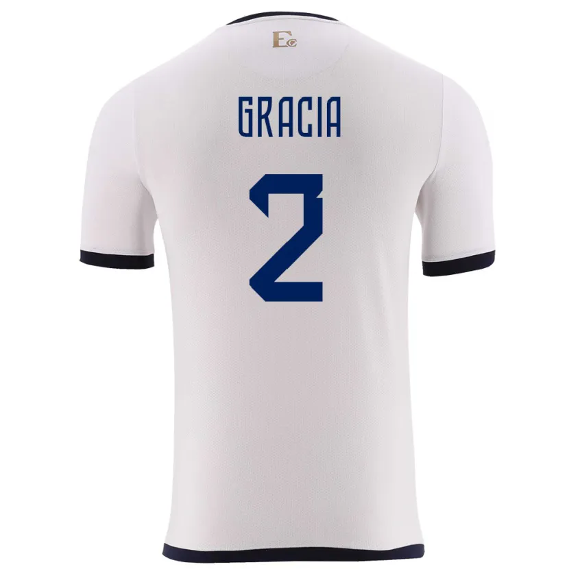 DanxenレディースエクアドルEricka Gracia#2白アウェイシャツ24-26ジャージーユニフォーム