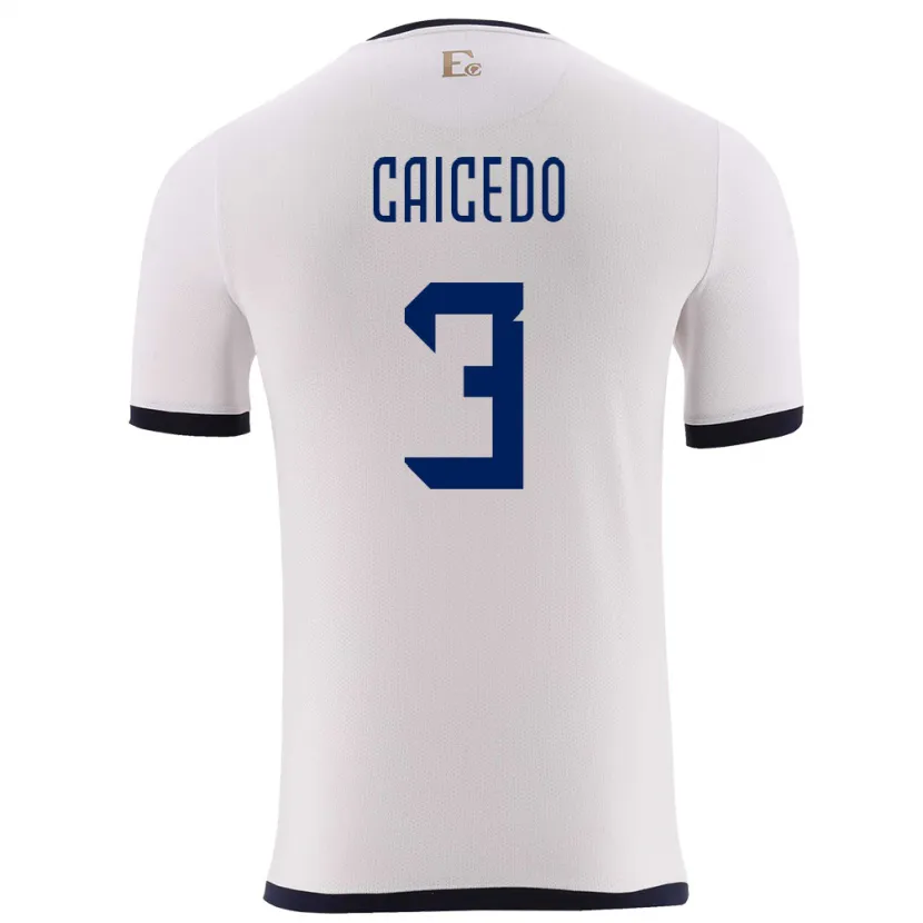 DanxenレディースエクアドルJessy Caicedo#3白アウェイシャツ24-26ジャージーユニフォーム