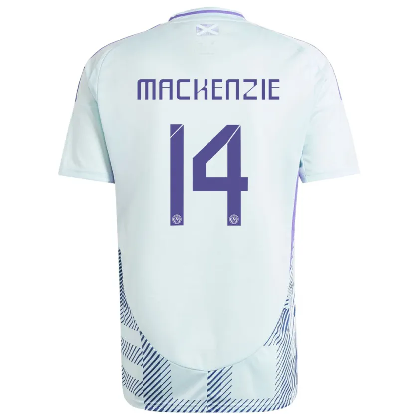 DanxenレディーススコットランドMagnus Mackenzie#14ライトミントブルーアウェイシャツ24-26ジャージーユニフォーム