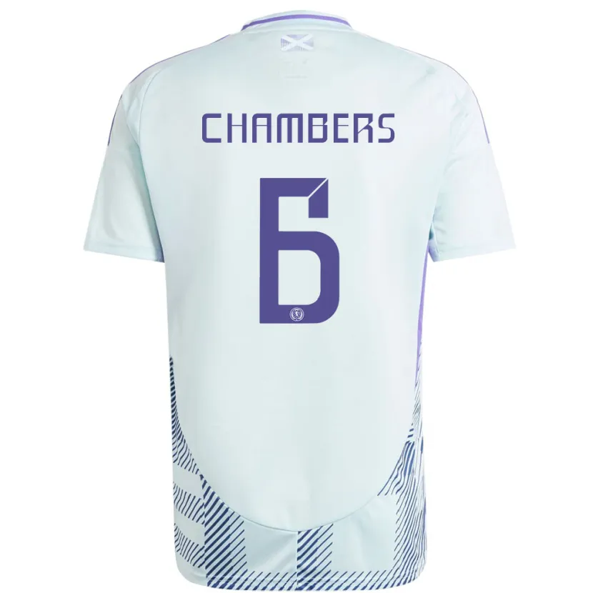 DanxenレディーススコットランドSam Chambers#6ライトミントブルーアウェイシャツ24-26ジャージーユニフォーム