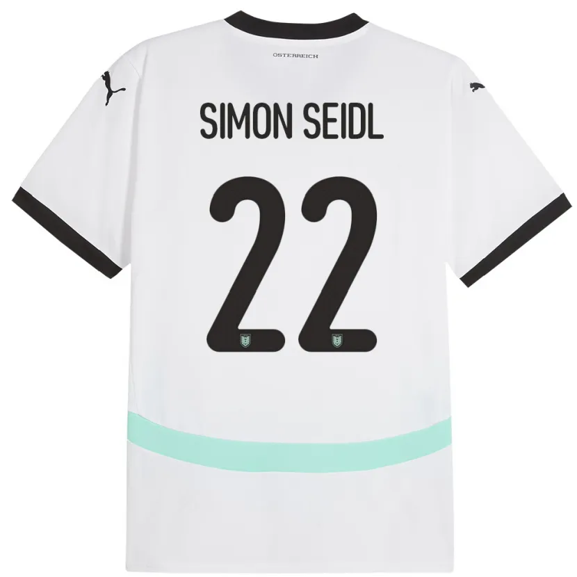 DanxenレディースオーストリアSimon Seidl#22白アウェイシャツ24-26ジャージーユニフォーム