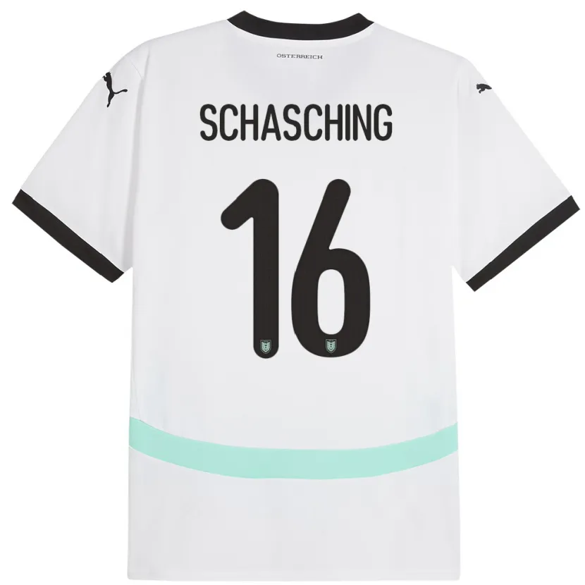 DanxenレディースオーストリアAnnabel Schasching#16白アウェイシャツ24-26ジャージーユニフォーム