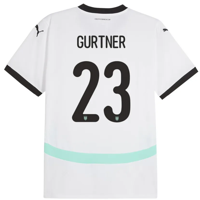 DanxenレディースオーストリアAndrea Gurtner#23白アウェイシャツ24-26ジャージーユニフォーム