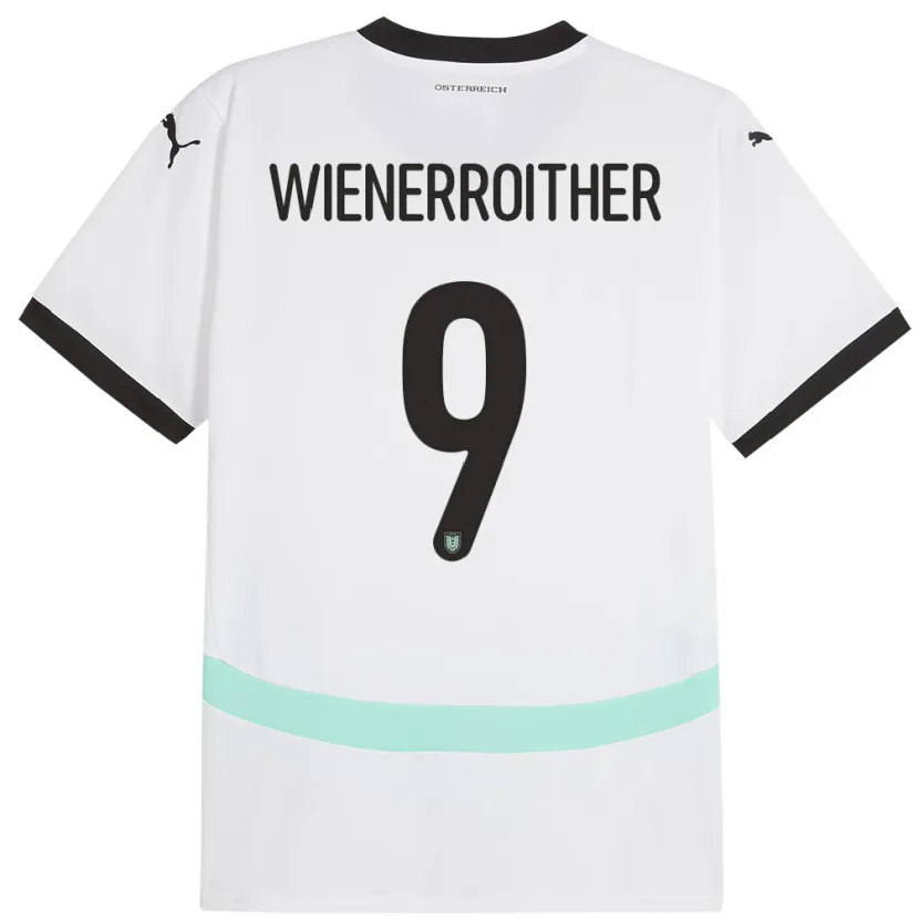 DanxenレディースオーストリアKatja Wienerroither#9白アウェイシャツ24-26ジャージーユニフォーム