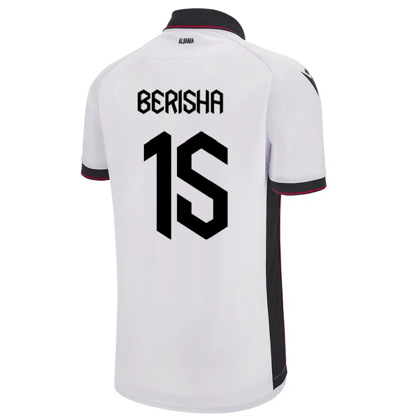 DanxenレディースアルバニアGresa Berisha#15白アウェイシャツ24-26ジャージーユニフォーム