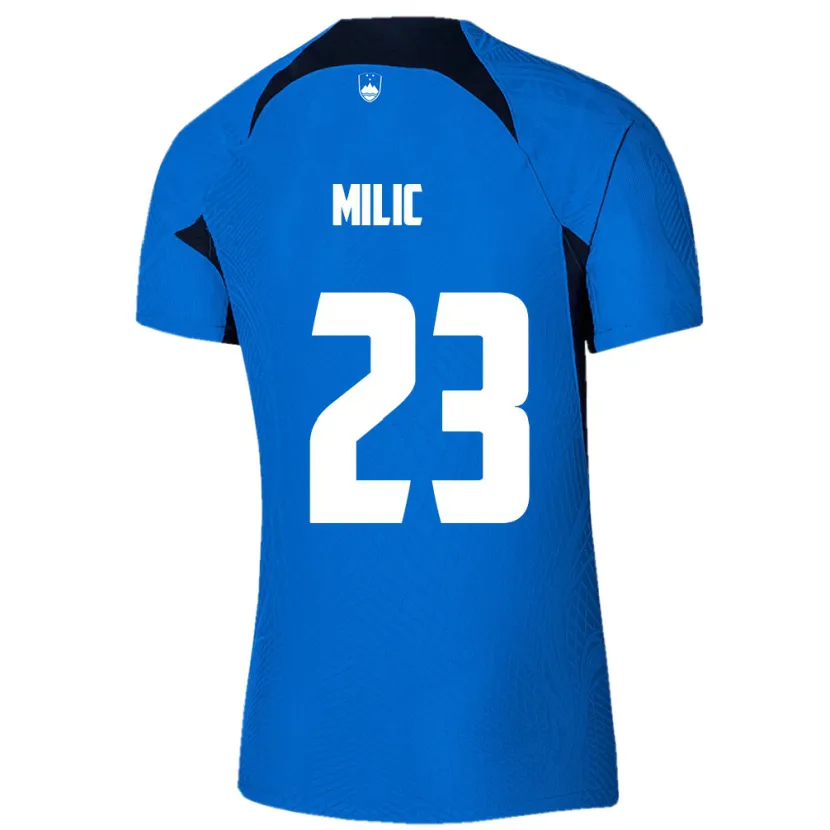 DanxenレディーススロベニアNino Milic#23青アウェイシャツ24-26ジャージーユニフォーム