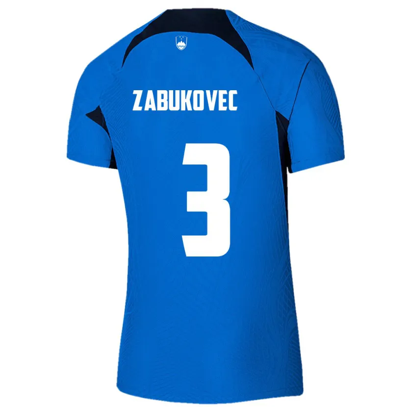 DanxenレディーススロベニアAnze Zabukovec#3青アウェイシャツ24-26ジャージーユニフォーム