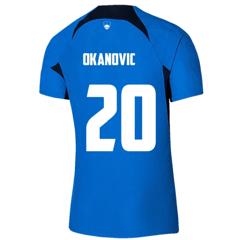 DanxenレディーススロベニアDeen Okanovic#20青アウェイシャツ24-26ジャージーユニフォーム