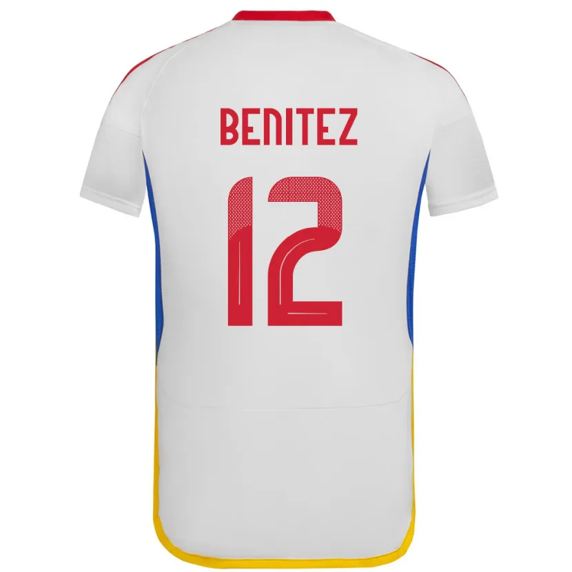 DanxenレディースベネズエラFrankarlos Benítez#12白アウェイシャツ24-26ジャージーユニフォーム