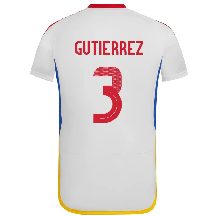 DanxenレディースベネズエラNairelis Gutiérrez#3白アウェイシャツ24-26ジャージーユニフォーム